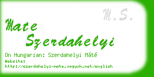 mate szerdahelyi business card